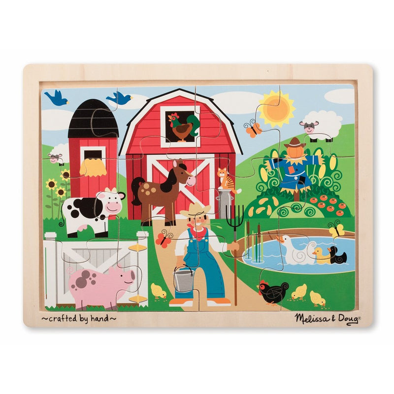 Melissa & Doug Farm Wooden Jigsaw Puzzle With Storage Tray (12 pcs)