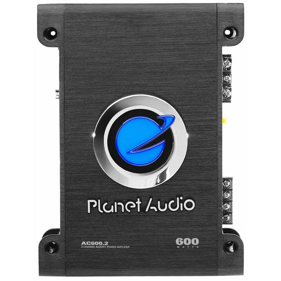 Planet Audio AC600.2 Anarchy 600 Watt, 2 Channel, 2/4 Ohm Stable Class A/B, Full Range, Bridgeable, MOSFET Car Amplifier