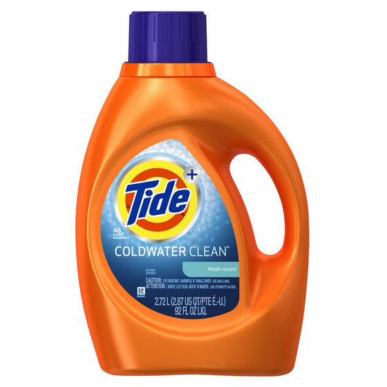 Tide Coldwater Clean Fresh Scent Liquid Laundry Detergent, 92 oz, 48 loads