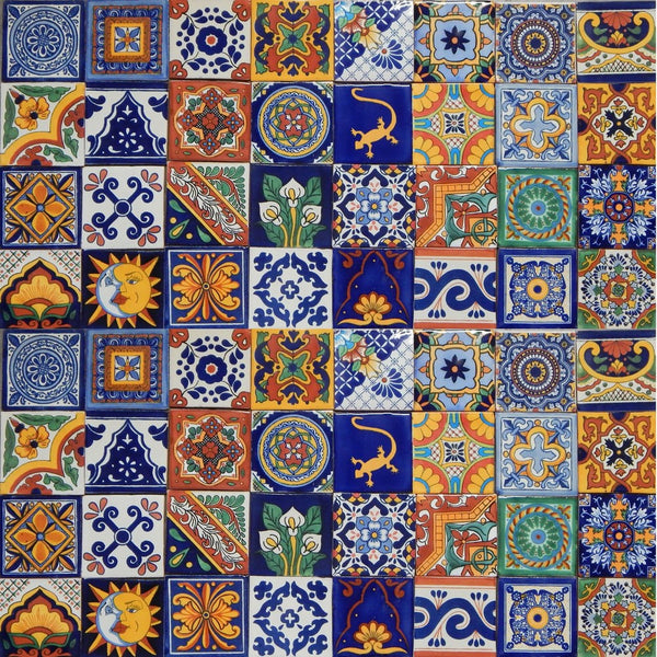 100 Mexican Ceramic Tiles Handmade Talavera Tiles