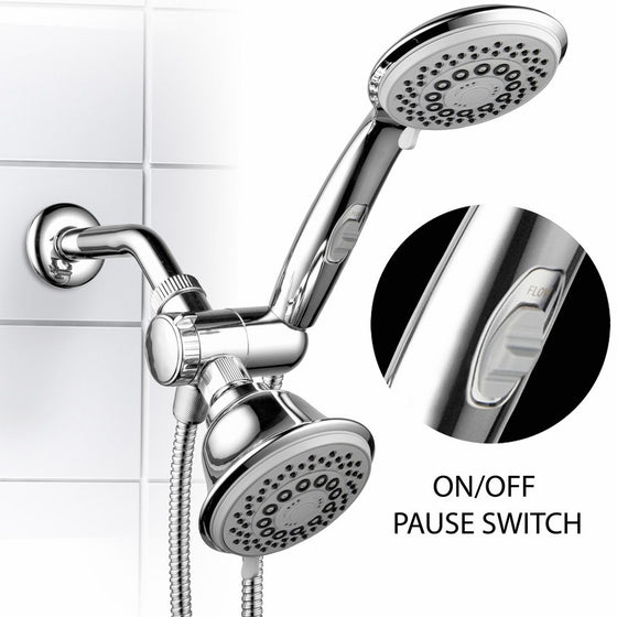 HotelSpa 30-setting Ultra-Luxury Spiral 3-way Combo with Pause Switch/Chrome