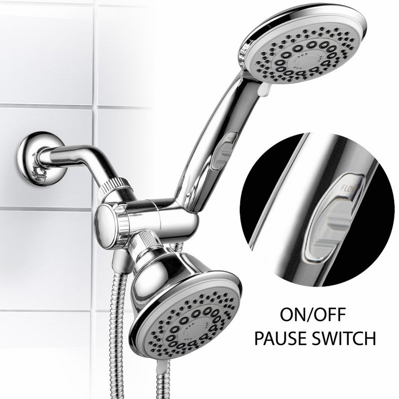 HotelSpa 30-setting Ultra-Luxury Spiral 3-way Combo with Pause Switch/Chrome