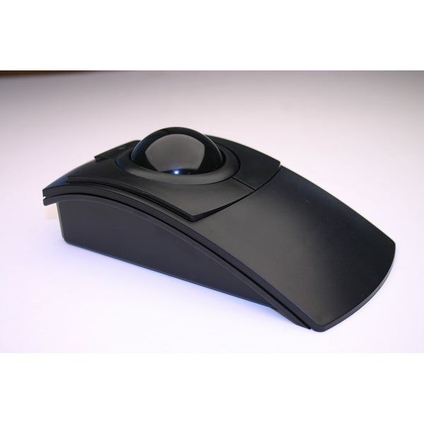 CST1550 USB-PS/2 Wired Ambidextrous Ergonomic Black Trackball - Made in the USA