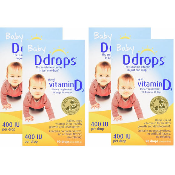 Ddrops Baby 400 Iu 90 Drops (Pack of 4)