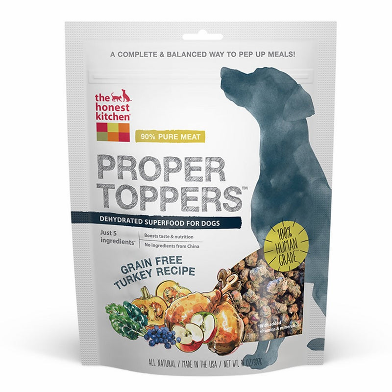 Honest Kitchen The Proper Toppers: Natural Human Grade Dehydrated Dog Superfood, Grain Free Turkey, 14 oz