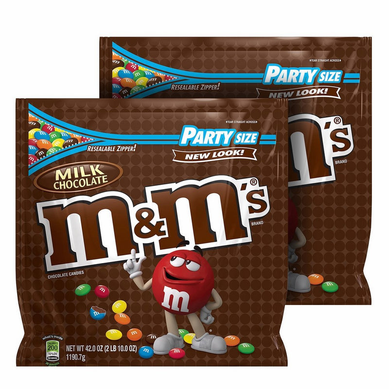 M&M's Milk Chocolate Candy Party Size 42-Ounce Bag (Pack of 2)