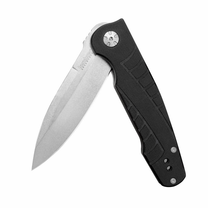 Kershaw Westin (3460); 3.5” Stonewashed Matte Stainless Steel Blade; Stonewashed Glass-Filled Nylon Handle with Steel Back, SpeedSafe Opening, Frame Lock and Reversible Deep-Carry Pocketclip; 3.7 OZ