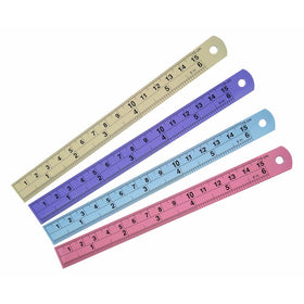 Colorful Aluminium 6-inch Rulers (4 pcs, 6 inch, Assorted Color)