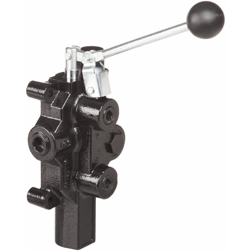 Prince RD-2575-T4-EDA1 Directional Control Valve, Logsplitter, 4 Ways, 3 Positions, 3 Position Detent, Cast Iron, 3000 psi, Lever Handle, 20 gpm, In/Out: 3/4" NPTF, Work 1/2" NPTF