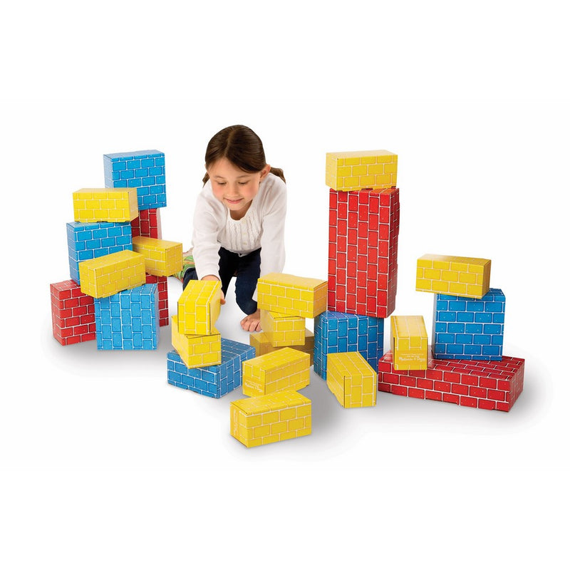 Melissa & Doug Extra-Thick Cardboard Building Blocks - 24 Blocks in 3 Sizes