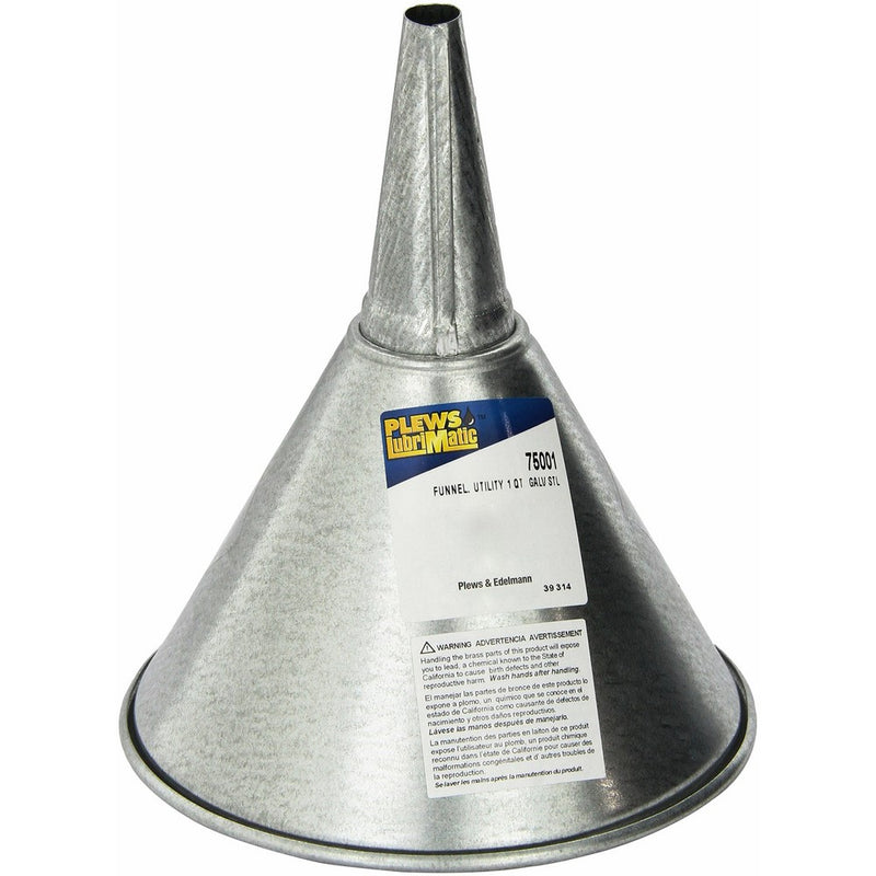 Plews 75-001 Steel Galvanized Funnel - 1 Quart Capacity