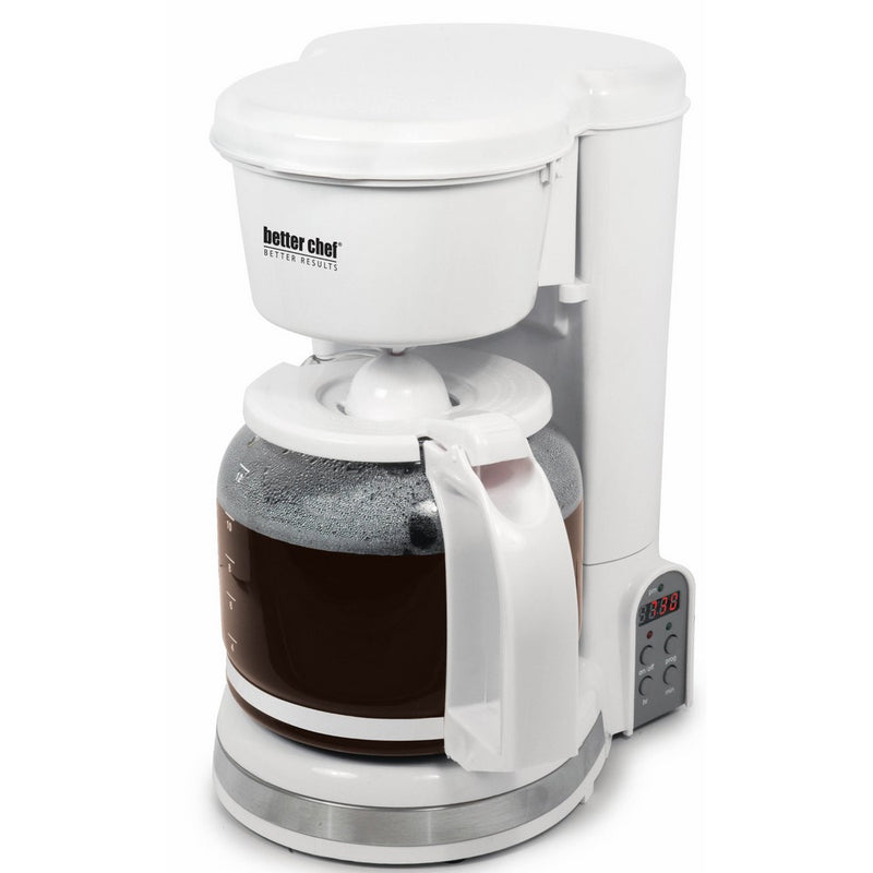 Better Chef IM-121W 12-Cup Digital Programmable Coffeemaker, White
