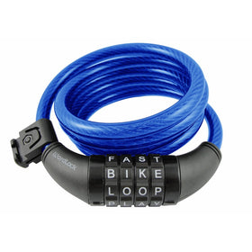 Wordlock CL-409-BL 4-Letter Combination Bike Lock Cable, Blue, 5-Feet