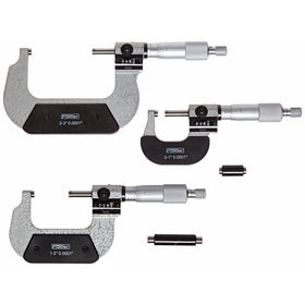Fowler Full Warranty 0-3" Digit Counter Micrometer Set, 52-224-103-0, .0001" Resolution, Ratchet thimble