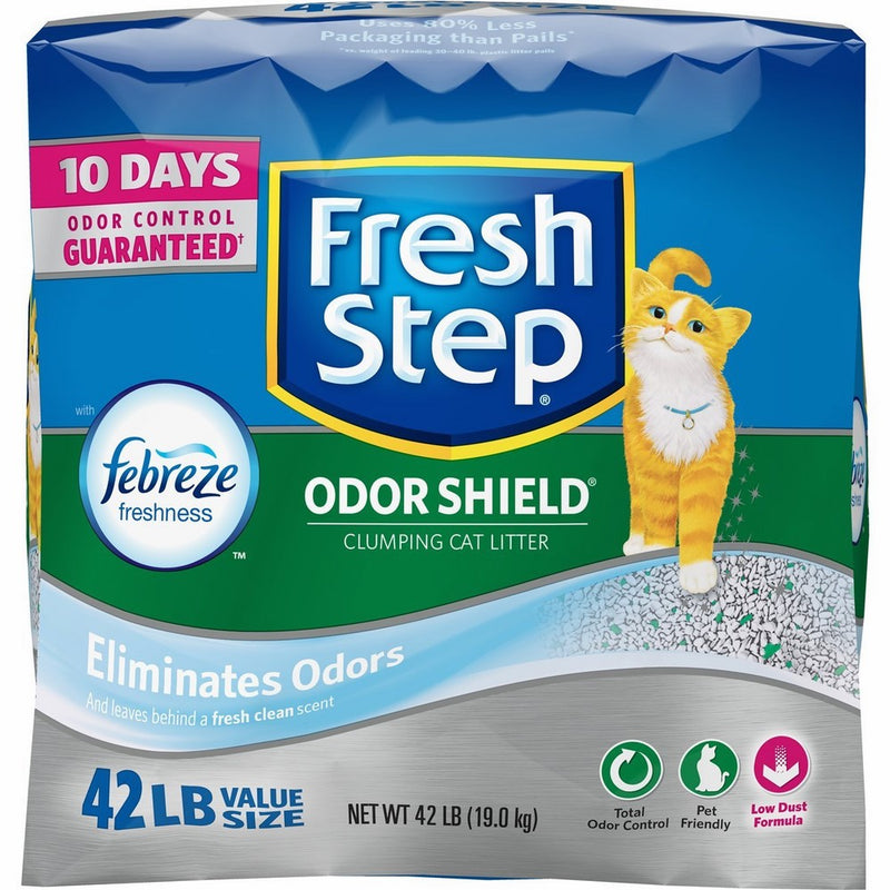 Fresh Step Odor Shield Scented Litter with the Power of Febreze, Clumping Cat Litter, 42 Pounds