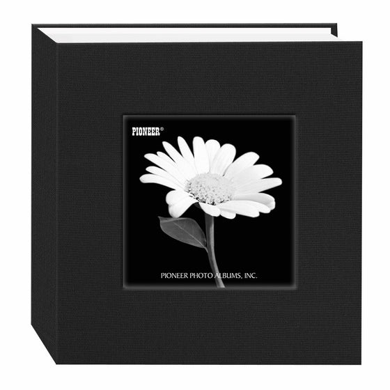 Pioneer 100 Pocket Fabric Frame Cover Photo Album, Deep Black