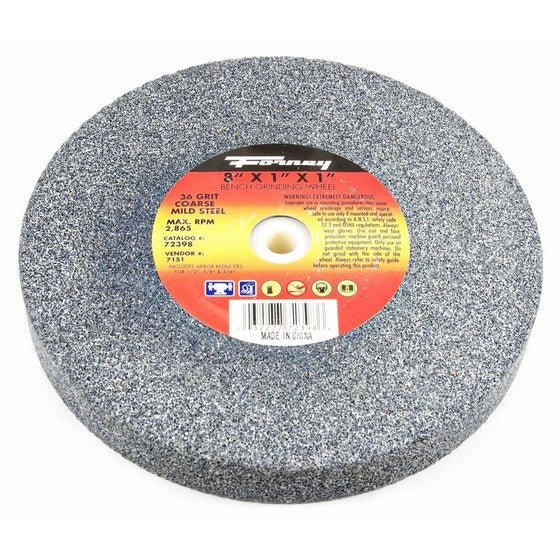 Forney 72398 Bench Grinding Wheel, Vitrified with 1-Inch Arbor, 36-Grit, 8-Inch-by-1-Inch
