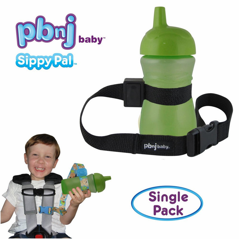 PBnJ Baby SippyPal Sippy Cup Strap Holder Leash Tether (1 Black Solid)