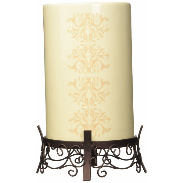 Simply Stated by Pavilion 7-1/2-Inch Candle Holder with Metal Scroll Stand, Home Sentiment