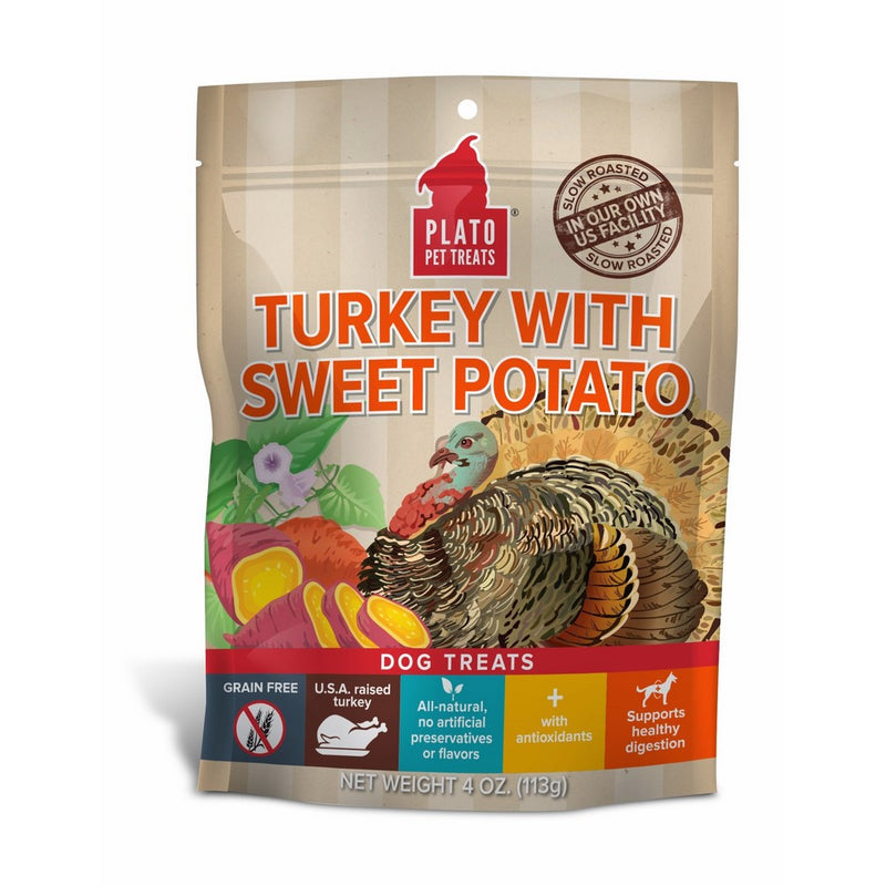 PLATO Dog Treats - Turkey with Sweet Potato- 12 oz