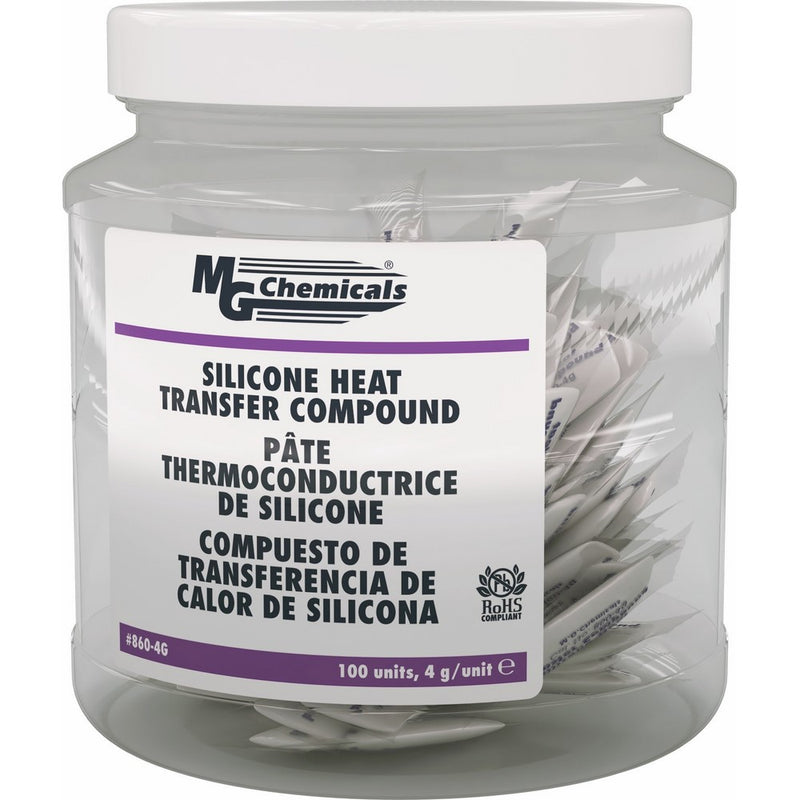 MG Chemicals Silicone Heat Transfer Compound, 4g Packs (100 per tub)