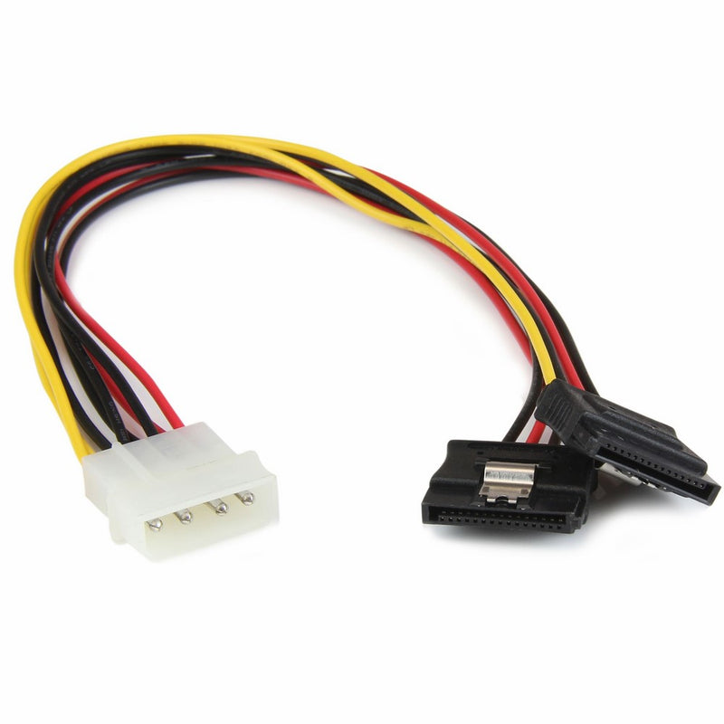 StarTech.com PYO2LP4LSATA 12-Inch LP4 to 2x Latching SATA Adapter 4 Pin Molex to Dual SATA Y Splitter