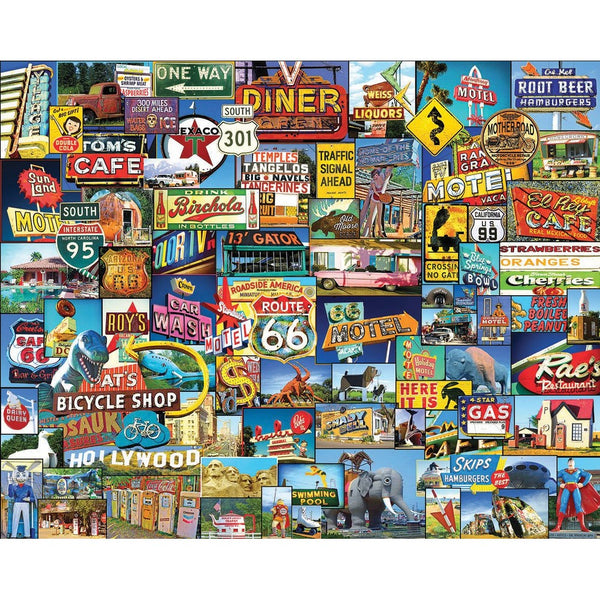 White Mountain Puzzles Roadside America - 1000 Piece Jigsaw Puzzle