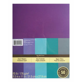 Recollections Cardstock Paper, Blue, 8 1/2 x 11 Cool Waters