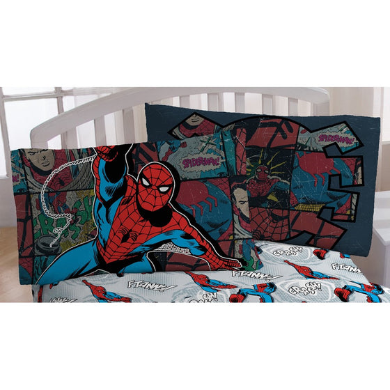 Marvel Spiderman 'Jump Kick' Microfiber Standard Pillowcase