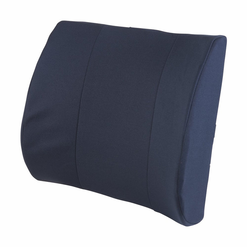 Duro-Med Relax-a-Bac, Lumbar Back Support Contoured Cushion Pillow with Insert and Strap to Properly Align the Spine and Ease Lower Back Pain, Navy