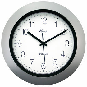 Equity by La Crosse 40222S 10 Inch Insta-Set Silver Wall Clock