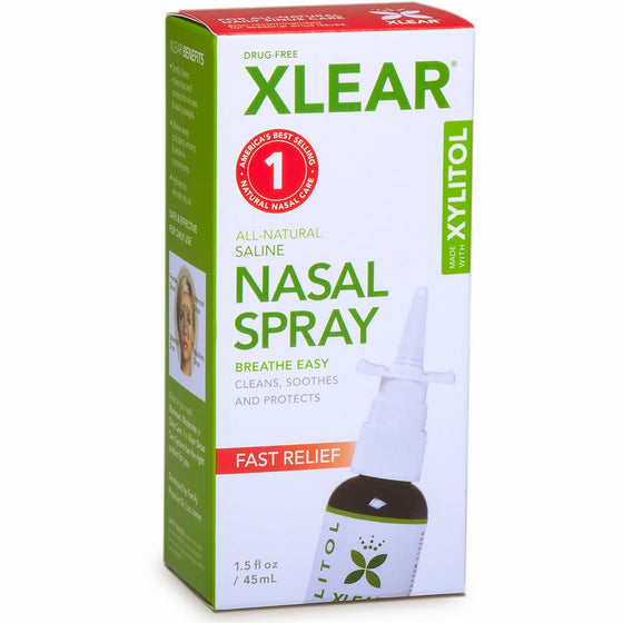 XLEAR Natural Saline Nasal Spray with Xylitol, 1.5 fl oz