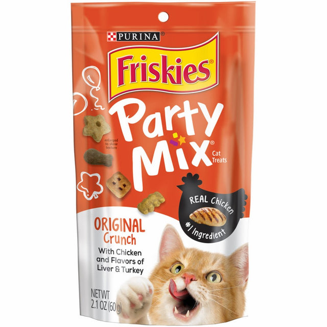Purina Friskies Party Mix Original Crunch Cat Treats - Ten (10) 2.1 oz. Pouches