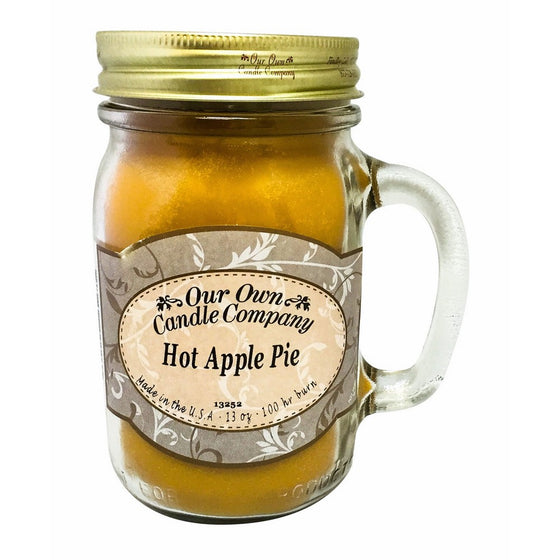 Our Own Candle Company Hot Apple Pie Scented 13 Ounce Mason Jar Candle