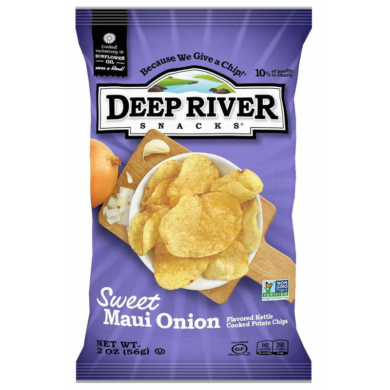 Deep River Snacks Sweet Maui Onion Kettle Cooked Potato Chips, 2-Ounce (Pack of 24)