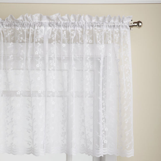 Lorraine Home Fashions Priscilla 60-inch x 24-inch Tier Curtain Pair, White
