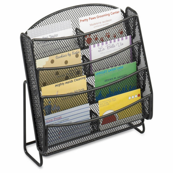 SAF5642BL - Business Card Holder,Mesh,8-Pockets,8-3/4x3x8-3/4,Black