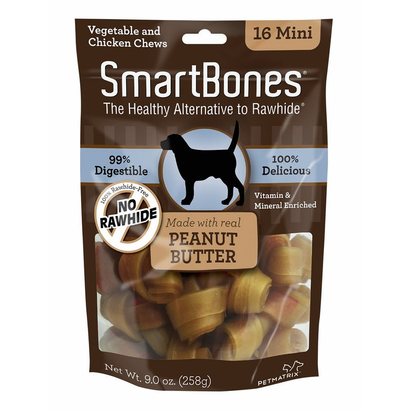 SmartBones Rawhide-Free Dog Chews, Made With Real Peanut Butter