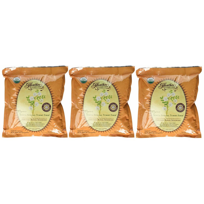 Heather's Tummy Fiber Acacia Senegal BULK KIT (3 - 1lb. pouches)Organic Acacia Senegal for Irritable Bowel Syndrome