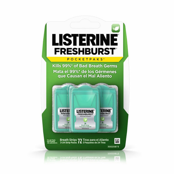 Listerine Freshburst Pocketpaks Breath Strips, 24-Strip Pack, 3 Pack