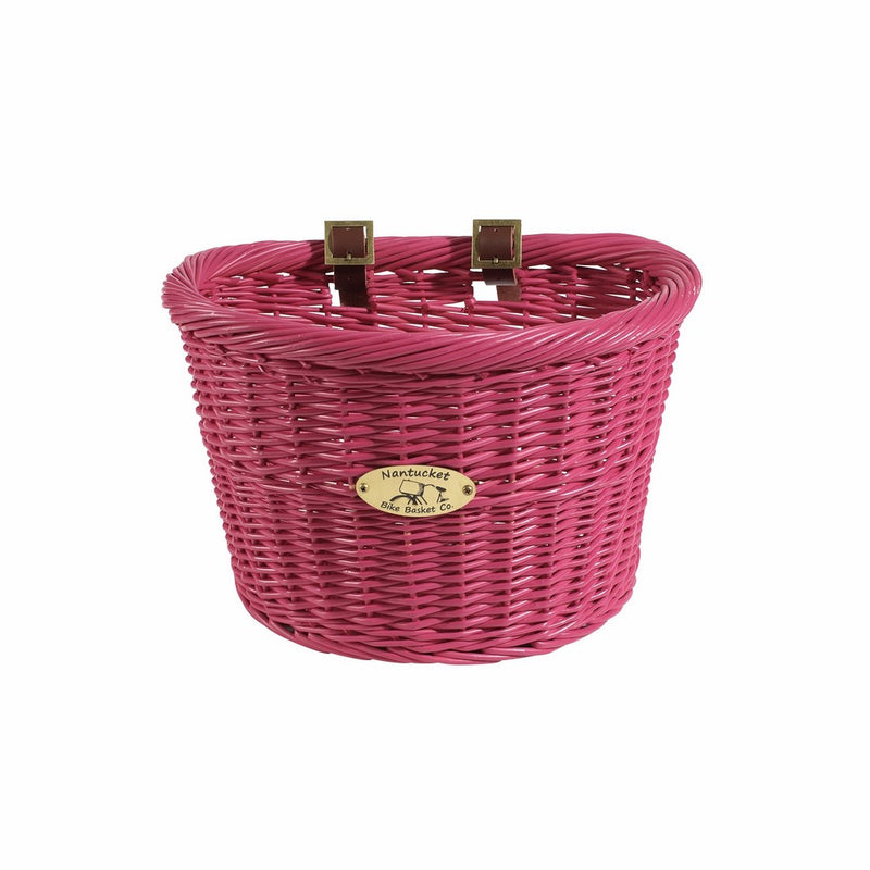 Nantucket Bicycle Basket Co. Cruiser Adult D-shape Basket, Pink