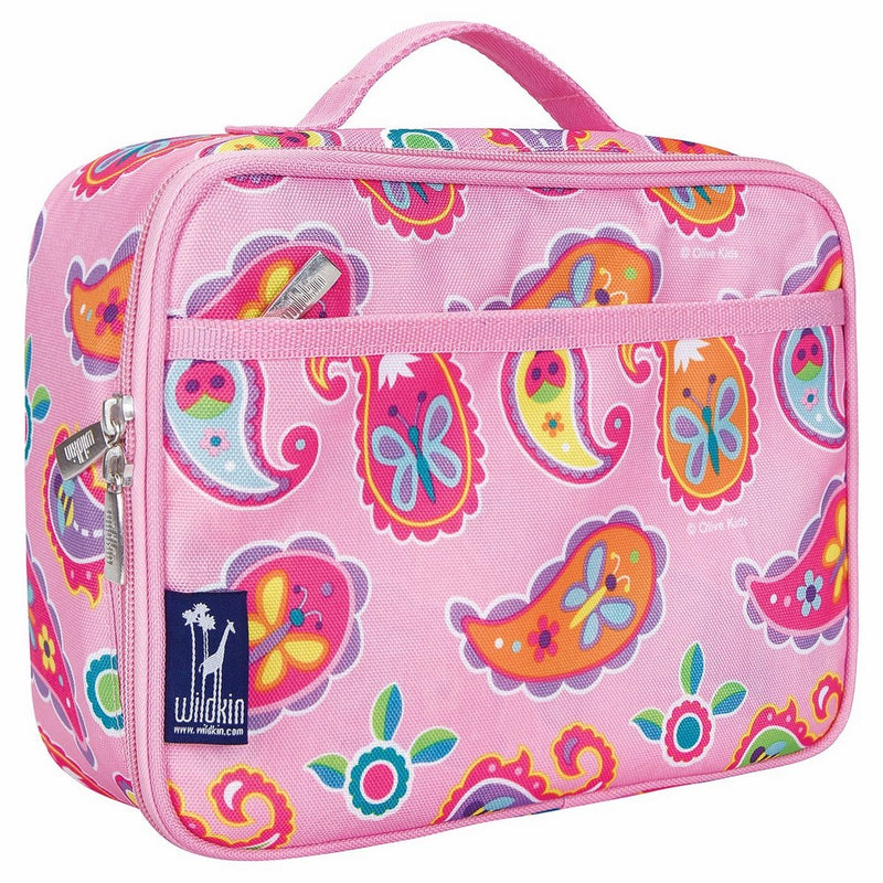 Wildkin Lunch Box, Insulated, Moisture Resistant, and Easy to Clean with Helpful Extras for Quick and Simple Organization, Ages 3, Perfect for Kids or On-The-Go Parents, Olive Kids Design – Paisley