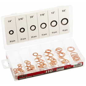 110 Piece Copper Washer Assortment