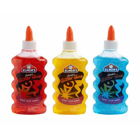 Elmer's Liquid Glitter Glue, Washable, Assorted Colors, 6 Ounces Each, 3 Count - Great For Making Slime