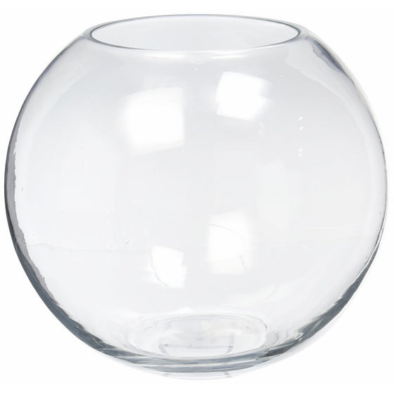 WGV Clear Bubble Bowl Glass Vase with WGV Glass Cleaning cloth, 10-Inch