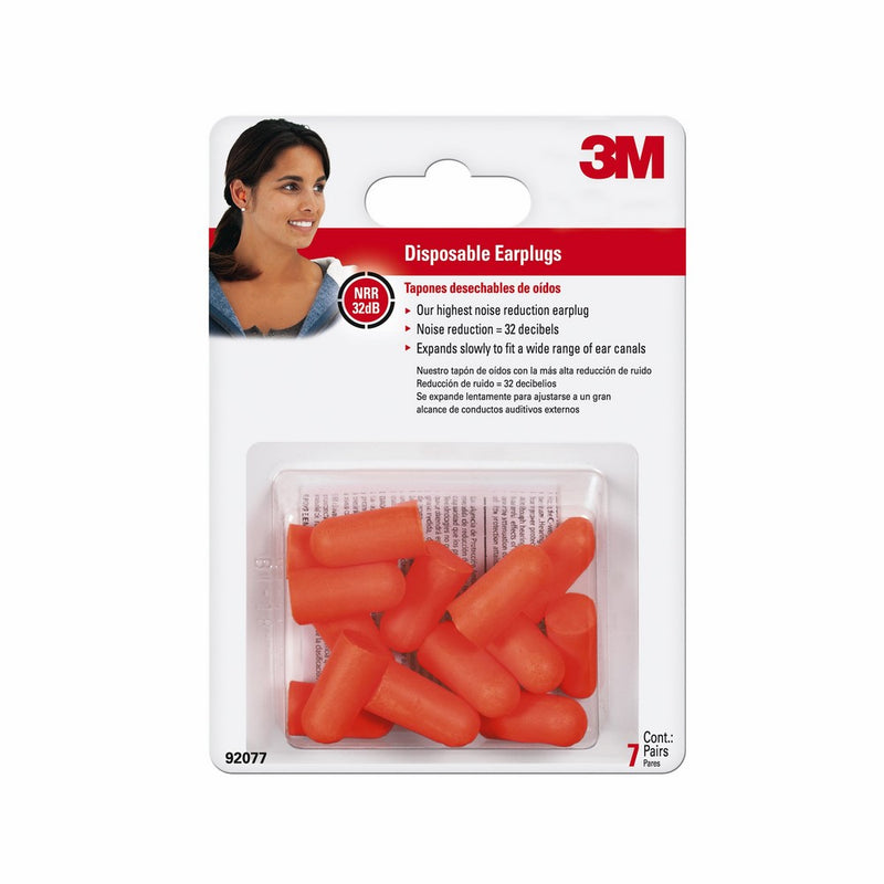 3M Disposable Earplugs, 7-Pair