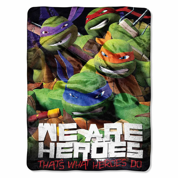 Nickelodoeon Teenage Mutant Ninja Turtles,We Are Heroes Micro Raschel Throw Blanket, 46" x 60"