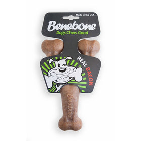 Benebone Wishbone Durable Dog Chew Toy for Aggressive Chewers, Made in USA, Medium, Real Bacon Flavor