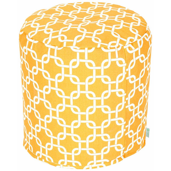 Majestic Home Goods Links Pouf, Small, Yellow