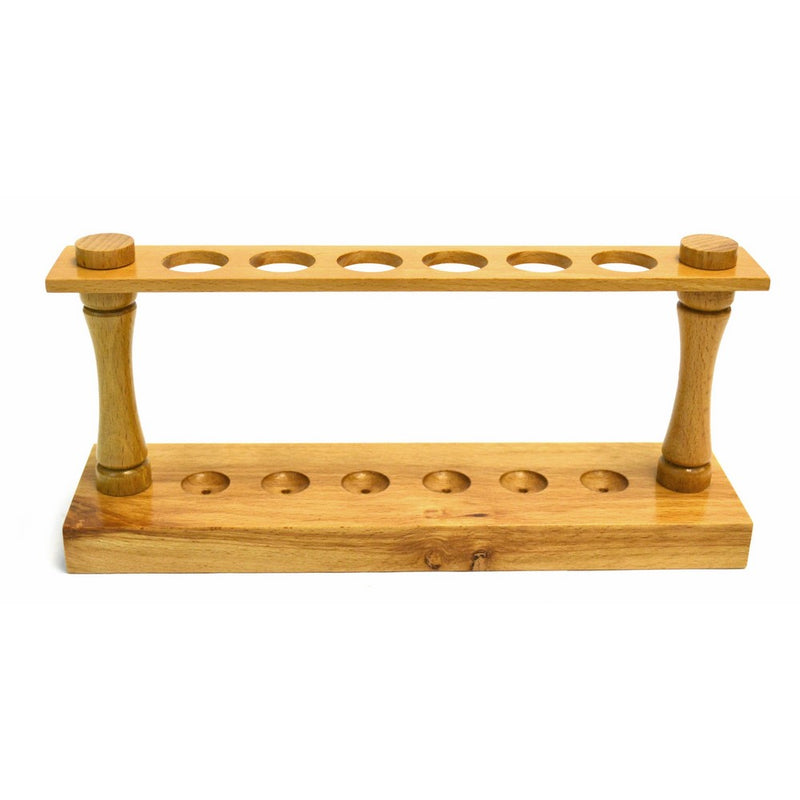 Eisco Labs Premium Wooden Test Tube Rack, (6) 22mm Holes, 9.5" Long